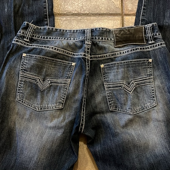 Men’s Rock&Roll Denim Cowboy Straight Leg Jeans - Picture 2 of 5